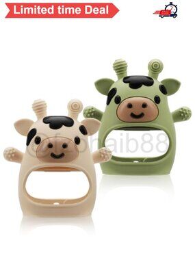 Silicone Baby Teething Mitten Toys 2 Pack Adjustable Wristband 4 Textures